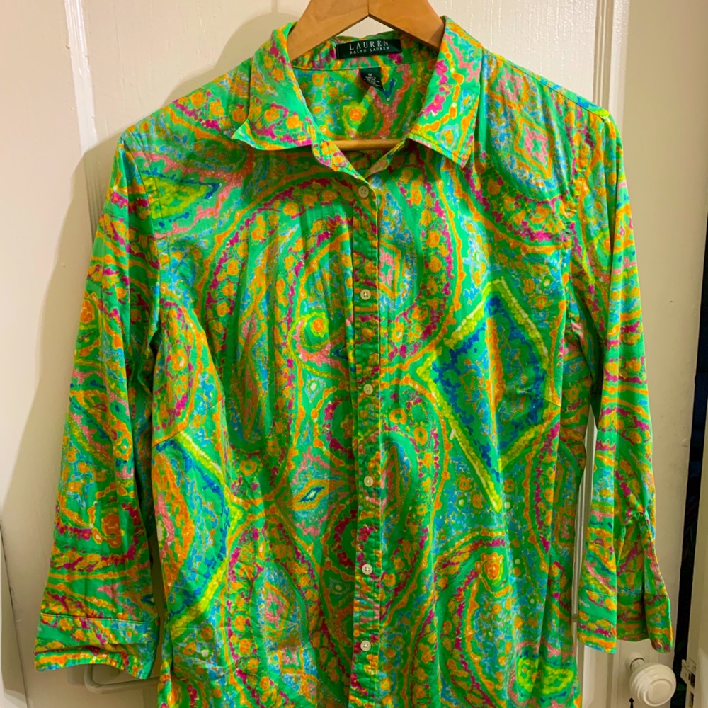 Vintage green paisley Ralph Lauren shirt